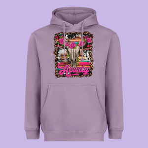 Howdy Valentine's Day Bull Skull Heavyweight Hoodie Designed By Jasminsmagicworld