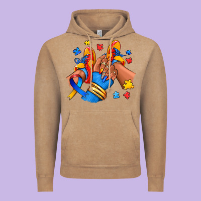 Vintage Hoodie Autism afro girl sneakers