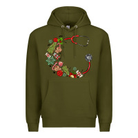 Army Green custom name christmas stethoscope Premium Hoodie - MaliasSmallBusiness