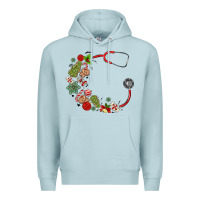 Blue Mist custom name christmas stethoscope Premium Hoodie - MaliasSmallBusiness
