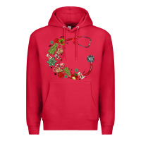 Cardinal custom name christmas stethoscope Premium Hoodie - MaliasSmallBusiness