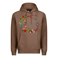 Chestnut custom name christmas stethoscope Premium Hoodie - MaliasSmallBusiness