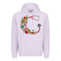 Lilac custom name christmas stethoscope Premium Hoodie - MaliasSmallBusiness