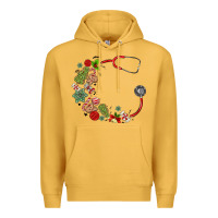 Mustard custom name christmas stethoscope Premium Hoodie - MaliasSmallBusiness