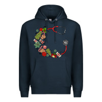Navy custom name christmas stethoscope Premium Hoodie - MaliasSmallBusiness