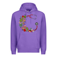 Purple custom name christmas stethoscope Premium Hoodie - MaliasSmallBusiness