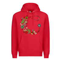 Red custom name christmas stethoscope Premium Hoodie - MaliasSmallBusiness