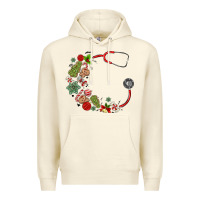Sandshell custom name christmas stethoscope Premium Hoodie - MaliasSmallBusiness