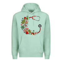 Seafoam custom name christmas stethoscope Premium Hoodie - MaliasSmallBusiness