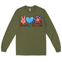Army Green peace love america Long Sleeve Tee - HRA Design Shop