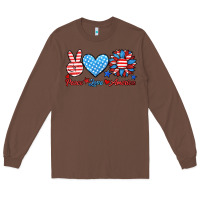 Chestnut peace love america Long Sleeve Tee - HRA Design Shop