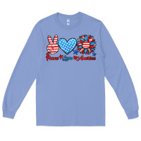 Colony Blue peace love america Long Sleeve Tee - HRA Design Shop