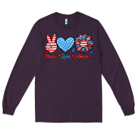 Plum peace love america Long Sleeve Tee - HRA Design Shop