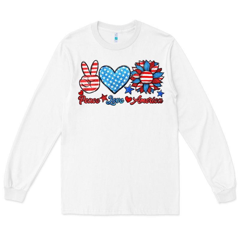 Peace Love America Long Sleeve Tee by HRA Design Shop | Teevron