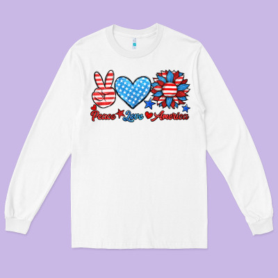 Peace Love America Long Sleeve Tee Designed By Hra Design Shop