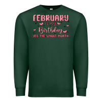 Sports Green february is my birthday yes the whole month malia Premium Sweatshirt - MaliasSmallBusiness