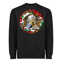 Black Christmas Joy To The World Heavyweight Sweatshirt - RanaPortraitStore