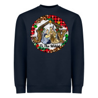 Navy Christmas Joy To The World Heavyweight Sweatshirt - RanaPortraitStore