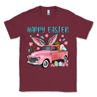 Burgundy Happy Easter truck Classic Tee - OliviaCreatesArt