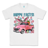 White Happy Easter truck Classic Tee - OliviaCreatesArt