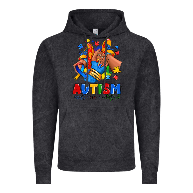 Autism Accept Love Understand Afro Girl Sneakers Vintage Hoodie by RanaPortraitStore | Teevron