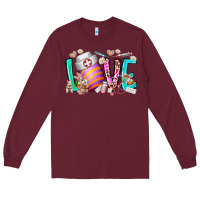 Burgundy love easter day nurse Long Sleeve Tee - RacoonDesign