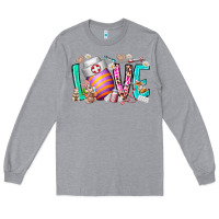 Heather Grey love easter day nurse Long Sleeve Tee - RacoonDesign