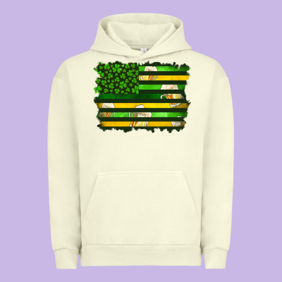 St Patrick's Day American Flag Urban Hoodie Designed By Artiststas