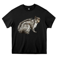 Black Gray Squirrel Heavy Core Tee - LillyAllenDesigns