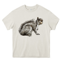Cream Gray Squirrel Heavy Core Tee - LillyAllenDesigns