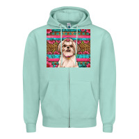 Seafoam shih tzu floral tumbler Zipper Hoodie - JahusDesignShop