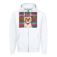 White shih tzu floral tumbler Zipper Hoodie - JahusDesignShop