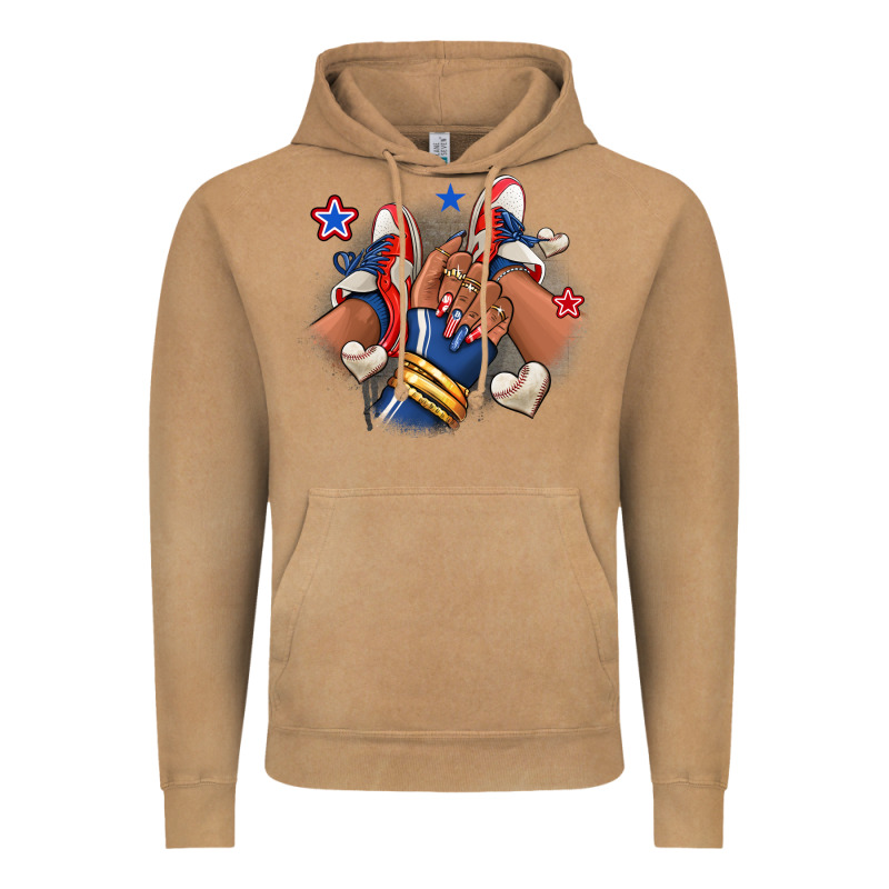 Baseball Afro Girl Sneakers Vintage Hoodie by RanaPortraitStore | Teevron