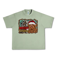 Oil Green merry Christmas highland cow Urban Heavy Tee - RanaPortraitStore