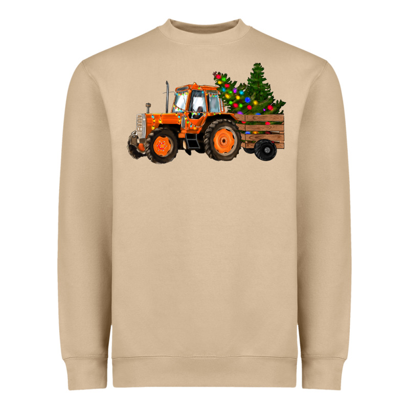 Christmas Orange Farm Tractor Heavyweight Sweatshirt by RanaPortraitStore | Teevron