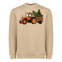 Mushroom Christmas Orange Farm Tractor Heavyweight Sweatshirt - RanaPortraitStore