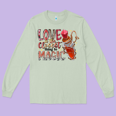 Love Is The Closet Thing To Magic Long Sleeve Tee Designed By Racoondesign