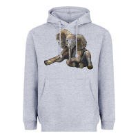 Heather Grey Baby Elephant Heavyweight Hoodie - LillyAllenDesigns