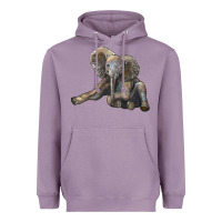 Lavender Baby Elephant Heavyweight Hoodie - LillyAllenDesigns