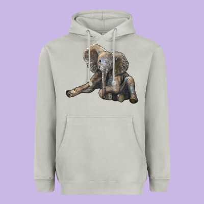 Baby Elephant Heavyweight Hoodie Designed By Lillyallendesigns