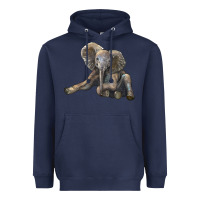 Navy Baby Elephant Heavyweight Hoodie - LillyAllenDesigns