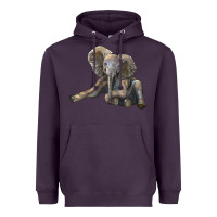 Plum Baby Elephant Heavyweight Hoodie - LillyAllenDesigns