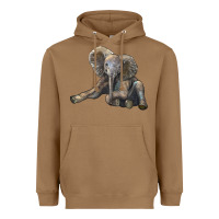Toasted Coconut Baby Elephant Heavyweight Hoodie - LillyAllenDesigns