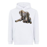 White Baby Elephant Heavyweight Hoodie - LillyAllenDesigns