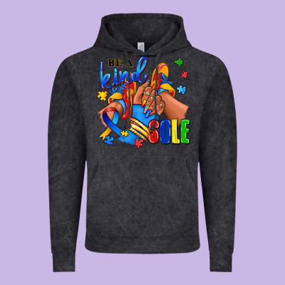 Vintage Hoodie Be a kind sole Autism afro girl sneakers