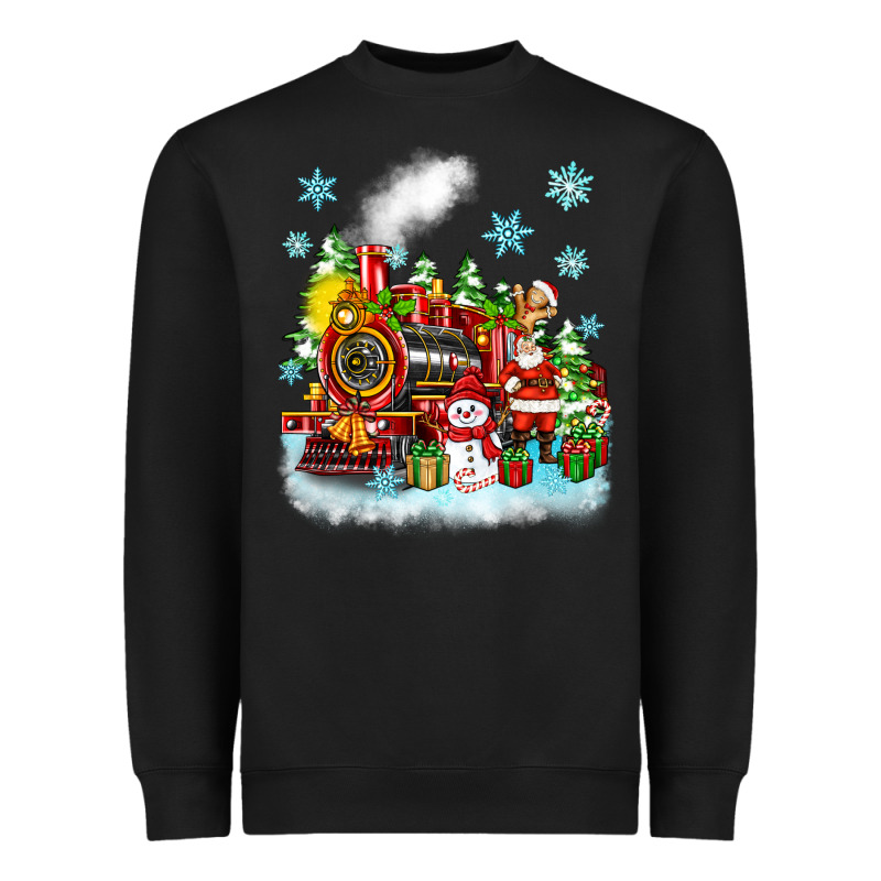Christmas Polar Express Santa Heavyweight Sweatshirt by Zillion Design Studio | Teevron