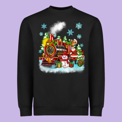 Christmas Polar Express Santa Heavyweight Sweatshirt Designed By Zillion Design Studio