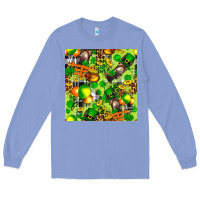 Colony Blue St. Patrick's Donkey With Shamrock Seamless Long Sleeve Tee - FaDigitalArtStudio
