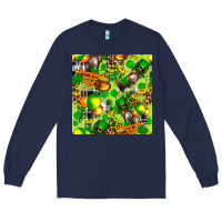 Navy St. Patrick's Donkey With Shamrock Seamless Long Sleeve Tee - FaDigitalArtStudio