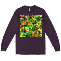 Plum St. Patrick's Donkey With Shamrock Seamless Long Sleeve Tee - FaDigitalArtStudio
